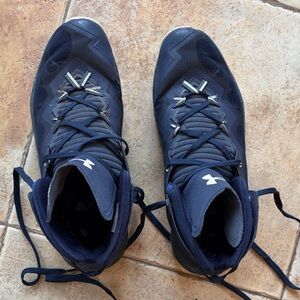 Under Armour Men's Navy and White High-Top Athletic Shoes